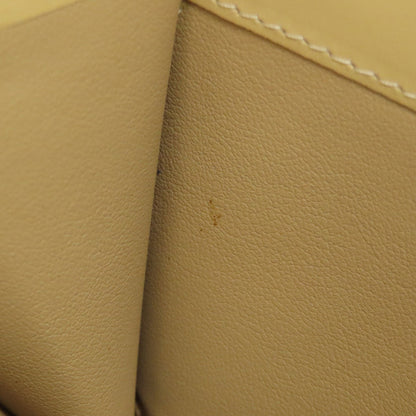 Celine Long Wallet Purse Leather Beige Logo Women