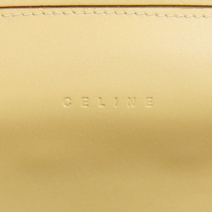Celine Long Wallet Purse Leather Beige Logo Women