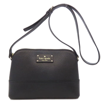 Kate Spade Shoulder Bag Leather Black Long Shoulder Women
