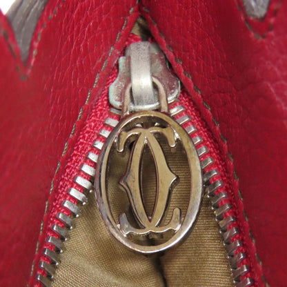 Cartier Handbag Leather Red Marcello Women