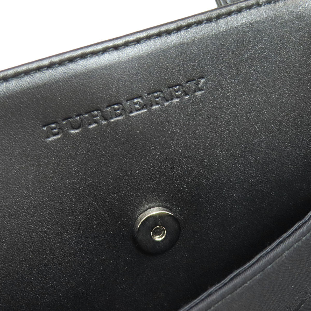 Burberry Tote Bag Nylon, Leather Black Logo Women