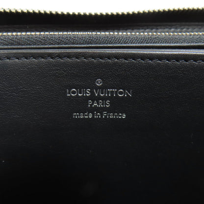 Louis Vuitton Long Wallet Purse M61867 Mahina Leather Black Zippy Wallet Women