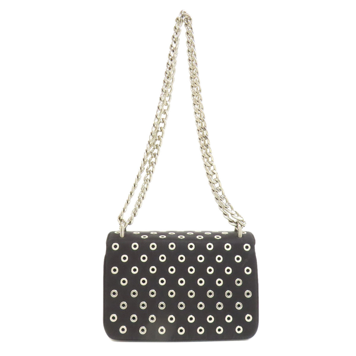 Prada Shoulder Bag Calfskin Black Chainshoulder Women