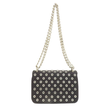 Prada Shoulder Bag Calfskin Black Chainshoulder Women