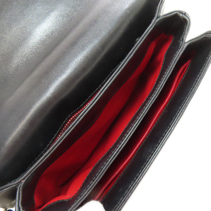 Prada Shoulder Bag Calfskin Black Chainshoulder Women