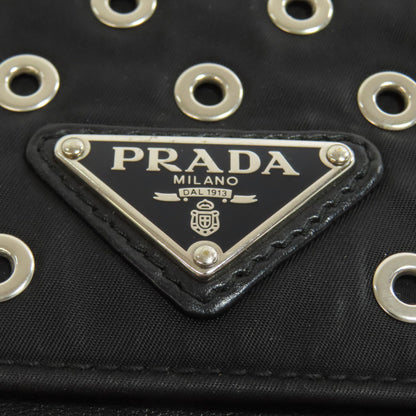 Prada Shoulder Bag Calfskin Black Chainshoulder Women