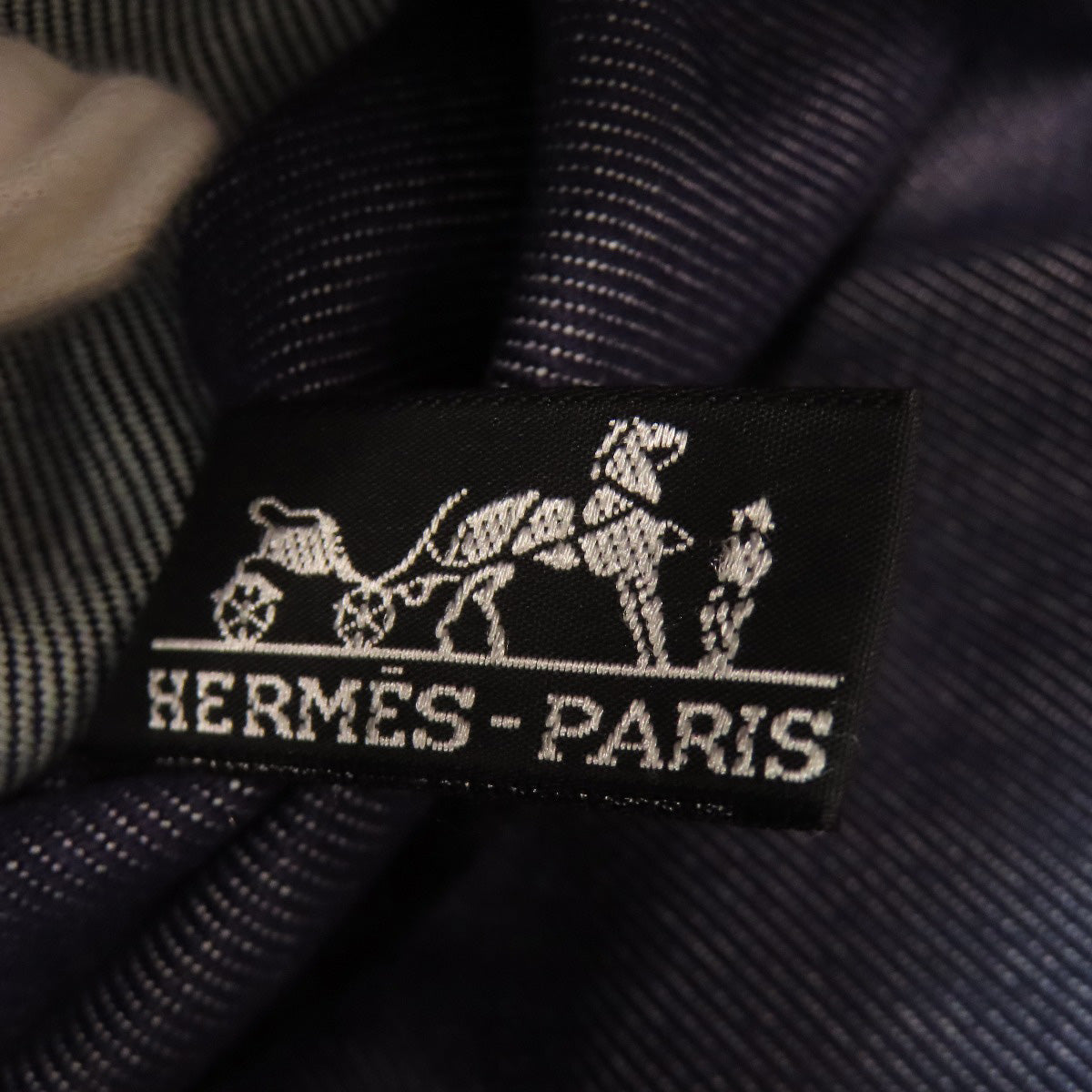 Hermes Tote Bag Canvas Navy Calicut Women