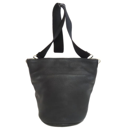 Prada Shoulder Bag Calfskin Black Logo Women