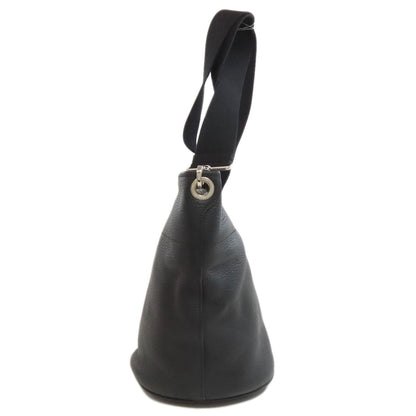 Prada Shoulder Bag Calfskin Black Logo Women