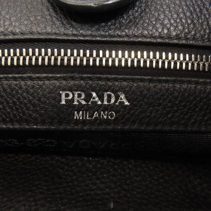 Prada Shoulder Bag Calfskin Black Logo Women