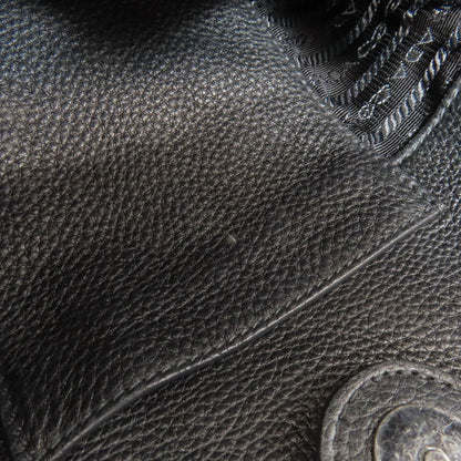Prada Shoulder Bag Calfskin Black Logo Women