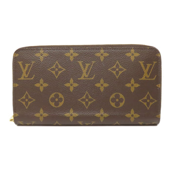 Louis Vuitton Long Wallet Purse M42616 Monogram Canvas Brown Zippy Wallet Women