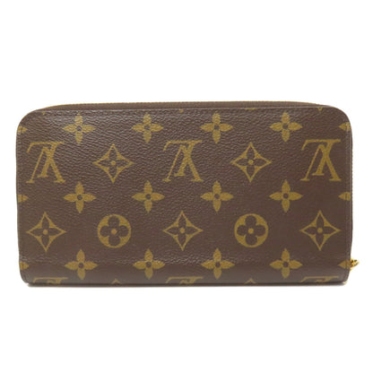 Louis Vuitton Long Wallet Purse M42616 Monogram Canvas Brown Zippy Wallet Women