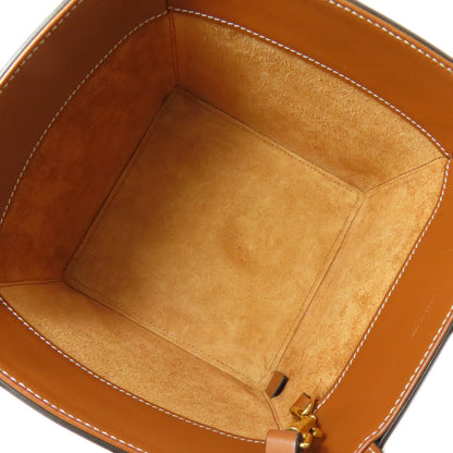 Celine Handbag Calfskin Brown Cube Bag