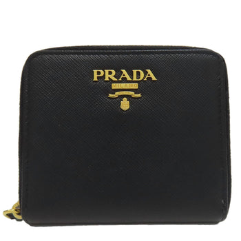 Prada Bifold Wallet 1Ml036 Safiano Black Logo Women