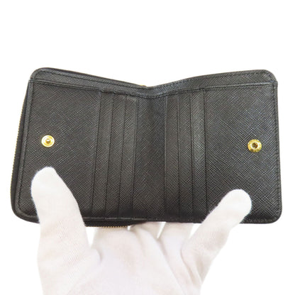 Prada Bifold Wallet 1Ml036 Safiano Black Logo Women