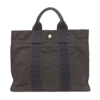 Hermes Handbag Canvas Gray Her Linepm Women