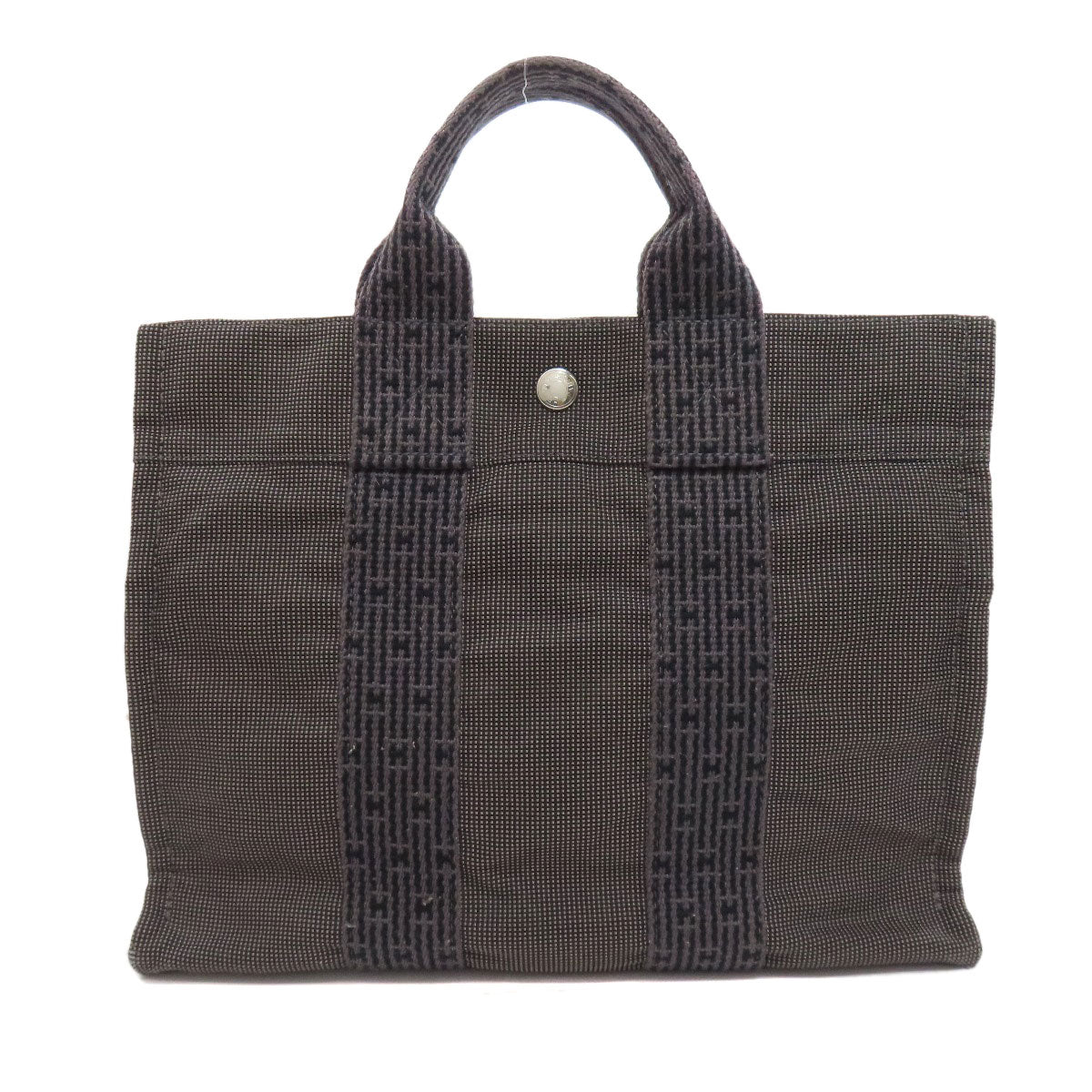 Hermes Handbag Canvas Gray Her Linepm Women