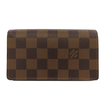 Louis Vuitton Bifold Wallet N61736 Damier Canvas Brown Portefeuille Tresol Women