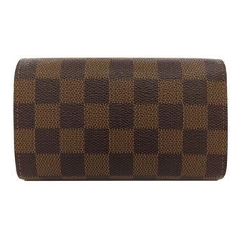 Louis Vuitton Bifold Wallet N61736 Damier Canvas Brown Portefeuille Tresol Women