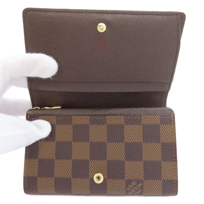 Louis Vuitton Bifold Wallet N61736 Damier Canvas Brown Portefeuille Tresol Women