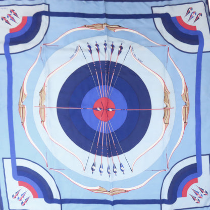 Hermes Scarf Silk Blue Carre90 Arcs En Ciel
