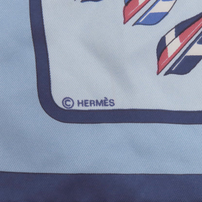 Hermes Scarf Silk Blue Carre90 Arcs En Ciel
