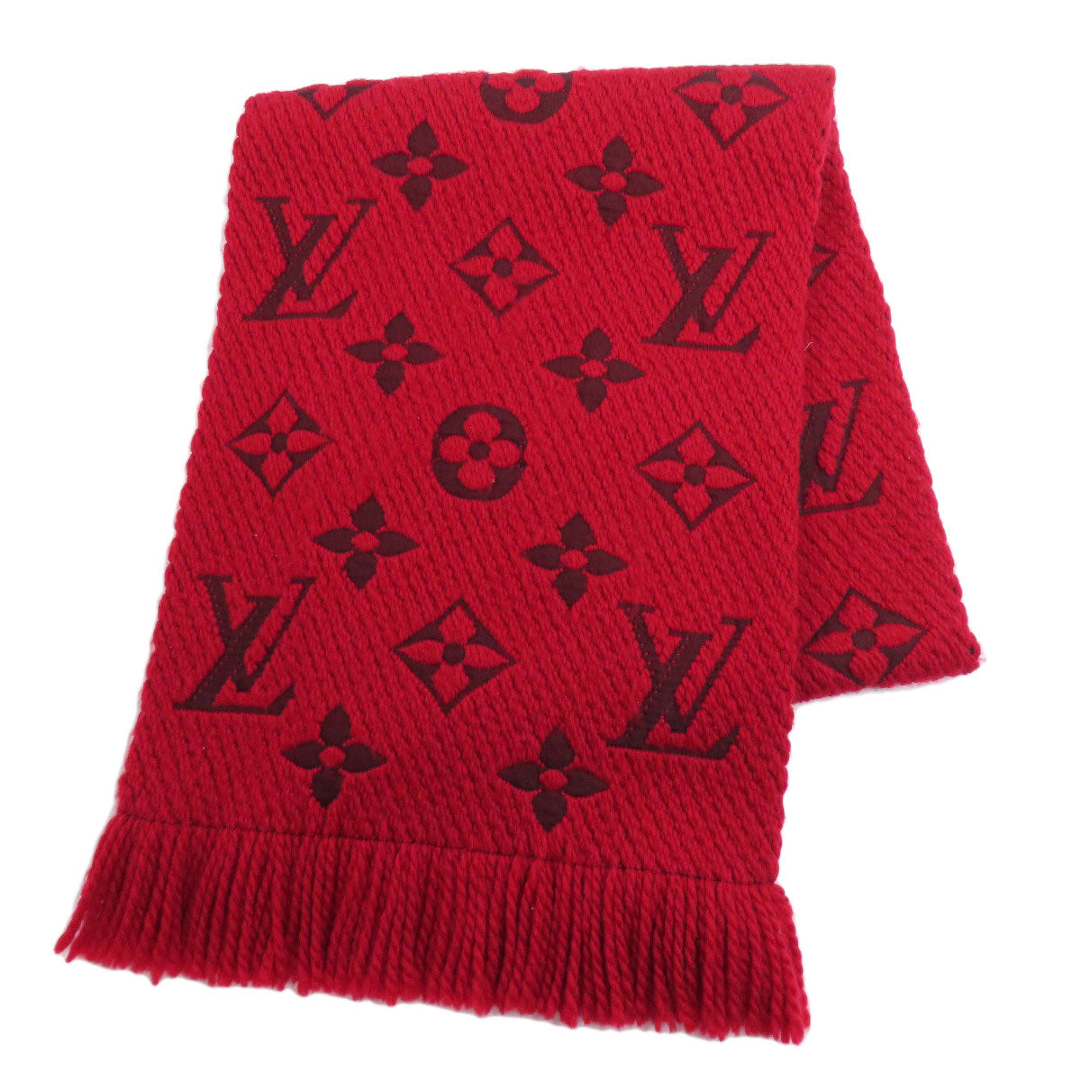 Louis Vuitton Scarf M72432 Wool, Silk Red Esharp Logomania Women