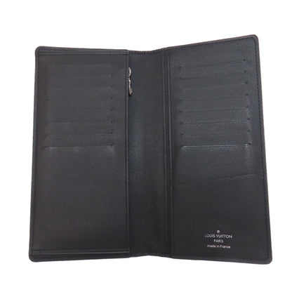 Louis Vuitton Long Wallet Purse M32654 Taiga Leather Black Portefeuilleebrazza Former Mens