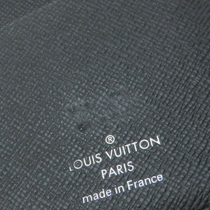 Louis Vuitton Long Wallet Purse M32654 Taiga Leather Black Portefeuilleebrazza Former Mens