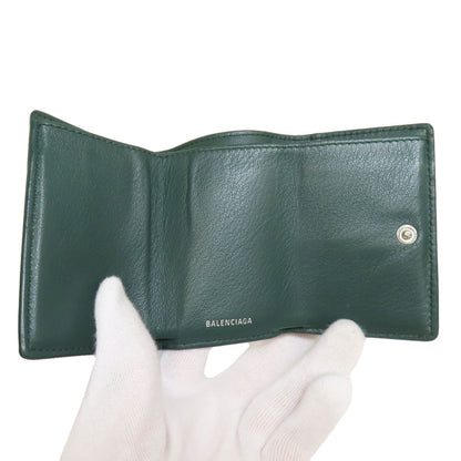 Balenciaga Bifold Wallet 391446 Leather Green Compact Wallet Tri-Fold Wallet Women