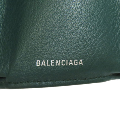 Balenciaga Bifold Wallet 391446 Leather Green Compact Wallet Tri-Fold Wallet Women