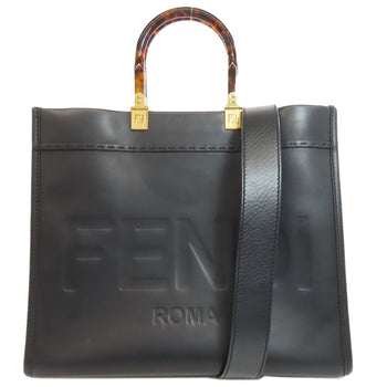 Fendi Handbag Calfskin Black Sunshine Medium 2Way Women