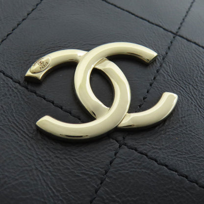 Chanel Tote Bag Calfskin Black Chain Tote Gold Metal Women