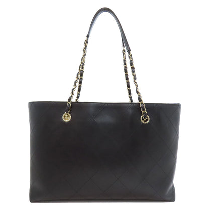 Chanel Tote Bag Calfskin Black Chain Tote Gold Metal Women