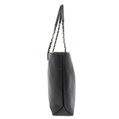 Chanel Tote Bag Calfskin Black Chain Tote Gold Metal Women