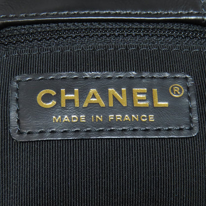 Chanel Tote Bag Calfskin Black Chain Tote Gold Metal Women