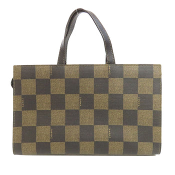 Fendi Handbag Pvc Brown Checkered Pattern 2Way