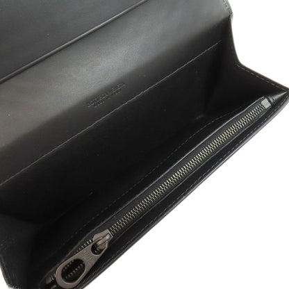 Bottegaveneta Long Wallet Purse Calfskin Black Intrecciato Women