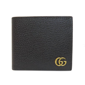 Gucci Bifold Wallet 428725 Leather Black Gg Marmont Women
