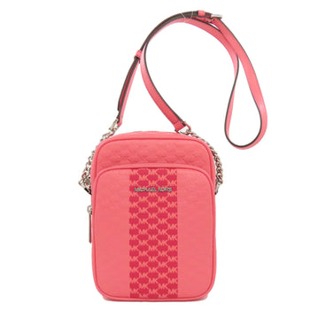 Michael Kors Shoulder Bag Leather Pink Long Shoulder Mk Signature Women
