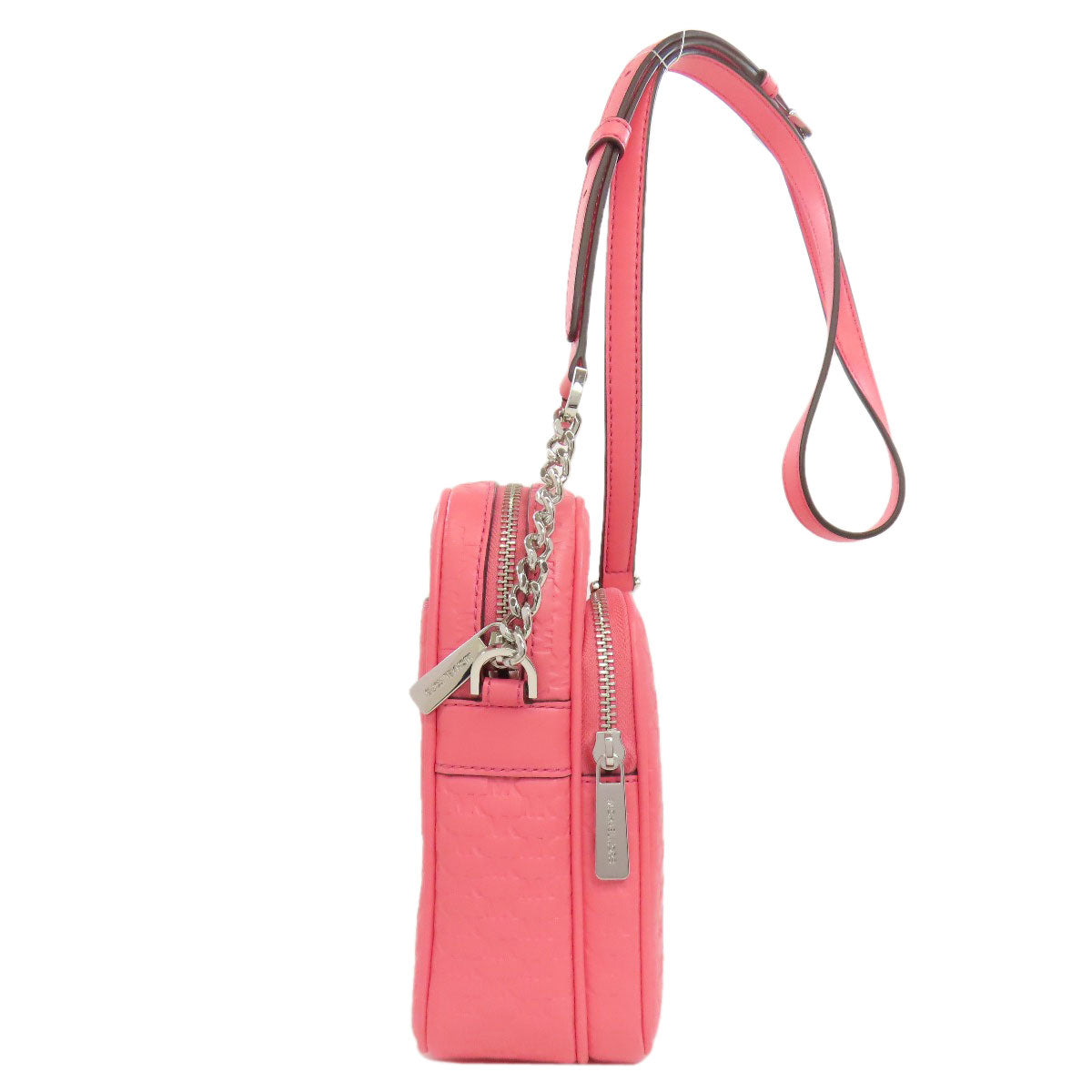 Michael Kors Shoulder Bag Leather Pink Long Shoulder Mk Signature Women