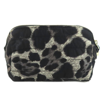 Moncler Cosmetics Pouch Nylon Black Leopard Pattern Women