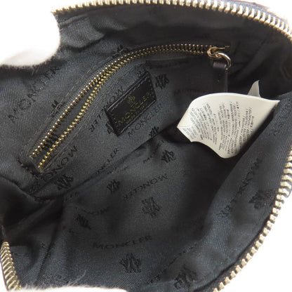 Moncler Cosmetics Pouch Nylon Black Leopard Pattern Women