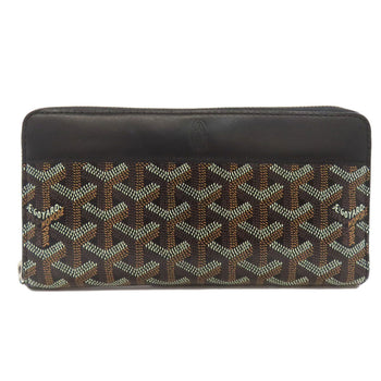 Goyard Long Wallet Purse Pvc Black Herringbone Pattern Women
