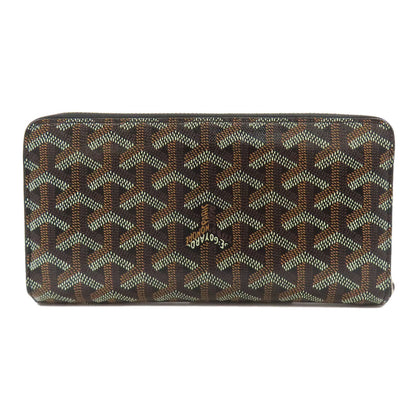 Goyard Long Wallet Purse Pvc Black Herringbone Pattern Women