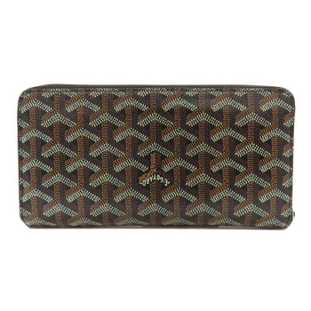 Goyard Long Wallet Purse Pvc Black Herringbone Pattern Women