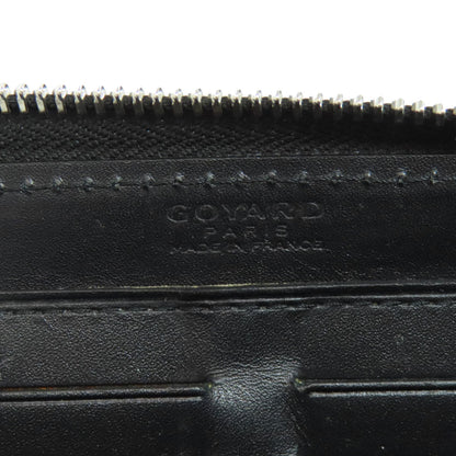 Goyard Long Wallet Purse Pvc Black Herringbone Pattern Women