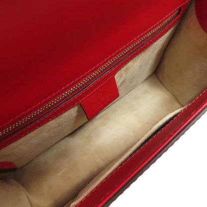 Gucci Shoulder Bag 421882 Calfskin Red Silvi