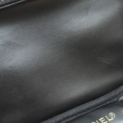 Chanel Tote Bag Grained Calfskin Skin Black Vanity Gold Metal